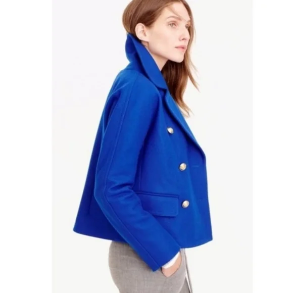 J. Crew Melton wool royal blue coat size 10 - Picture 14 of 14